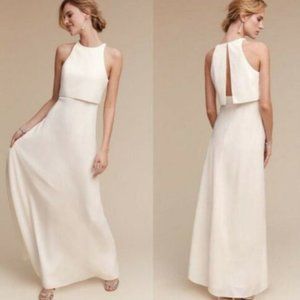 BHLDN Jill Stuart Iva Crepe Maxi (6) in Ivory